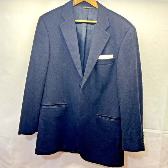 Piana Blazer Mens 40R Navy 100% Blazer Cashmere Jacket Rick Victor-Loro Blue - Picture 1 of 13